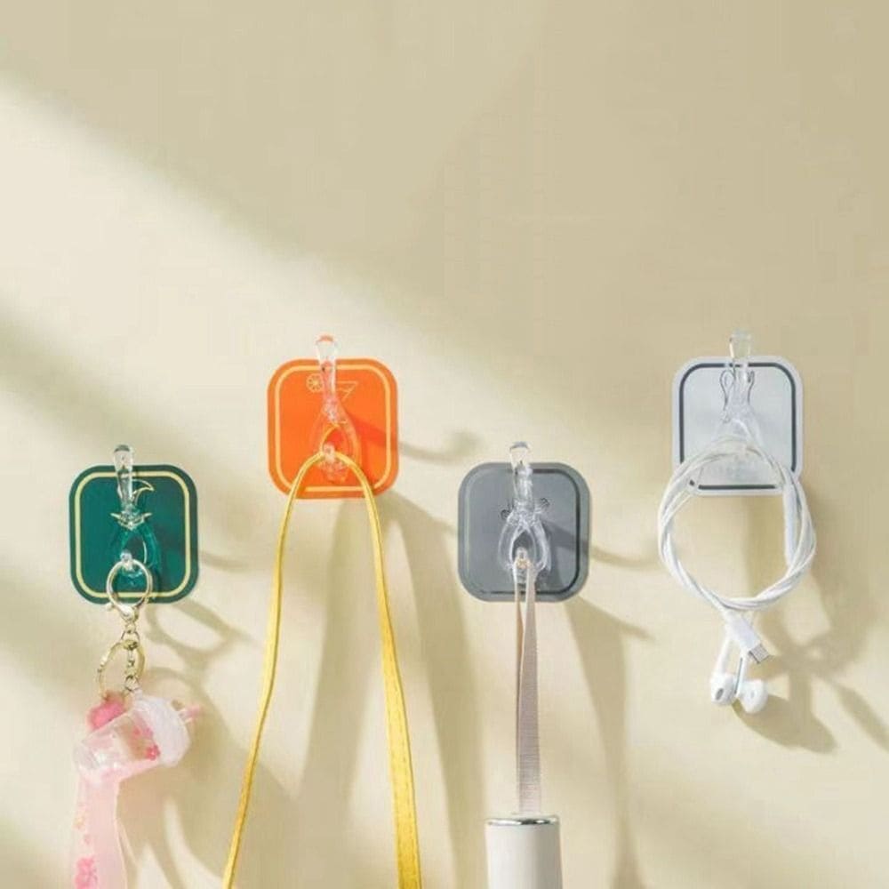 Six Hook Sticky Hanger, Multipurpose Wall Hooks, Transparent Plastic Duty Wall Hook for Kitchen Bathroom Office Storage, Wall Mounted Towel Hanger Six Hook Sticky Hanger, Multipurpose Wall Hooks, Transparent Plastic Duty Wall Hook for Kitchen Bathroom Office Storage, Wall Mounted Towel Hanger